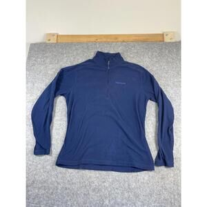 Marmot Sweater Mens Medium BLue 1/4 ZIp Pullover Fleece Casual Outdoor